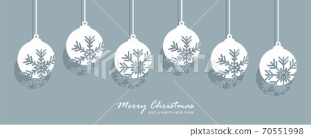christmas card with snowflake tree balls decoration christmas card with snowflake tree balls decoration 70551998