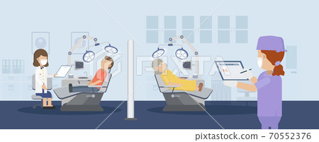 Dental clinic with patients Dental clinic with patients 70552376