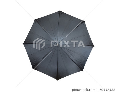 Black umbrella isolated on white background with clipping path, top view Black umbrella isolated on white background with clipping path, top view 70552388