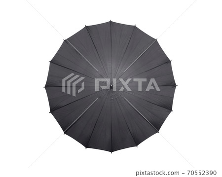 Black umbrella isolated on white background with clipping path, top view Black umbrella isolated on white background with clipping path, top view 70552390