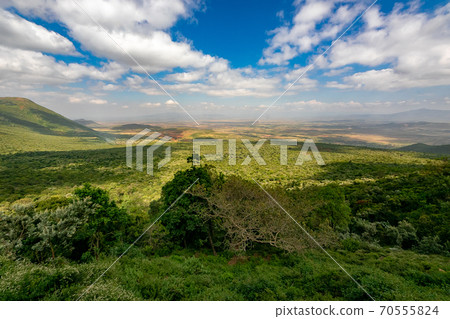 穿越非洲大陸的大提谷（Great Lift Valley）在前往肯尼亞馬賽馬拉國家野生動物保護區的途中 70555824