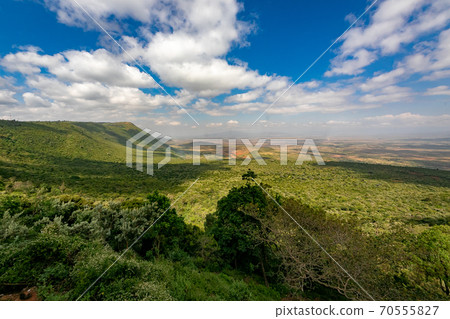 The Great Rift Valley, which runs through the African continent, on my way to the Masai Mara National Reserve in Kenya 70555827