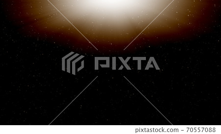 White particles illuminated by yellow light from above, lens flare White particles illuminated by yellow light from above, lens flare 70557088