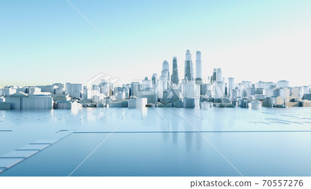 Abstract Modern High Quality City Panorama in Sunny Day Abstract Modern High Quality City Panorama in Sunny Day 70557276