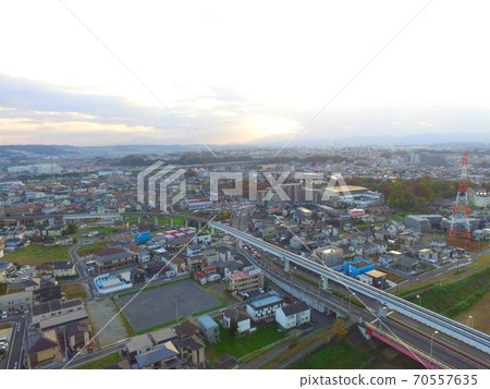 Cityscape of Hino City-Aerial view with drone (Hino City, Tokyo) 70557635