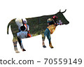 New Year's card of cow 70559149