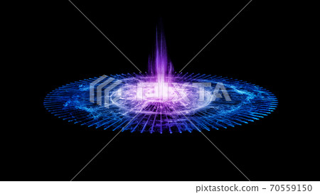 Glowing Stargate Event Horizon Portal. Time Travel, Outer Space, Singularity And Gravitational Waves Concept 70559150