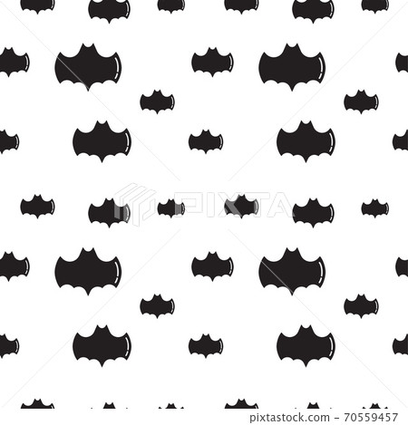 Black bat shape vector illustration on white color background. Seamless pattern design template. 70559457