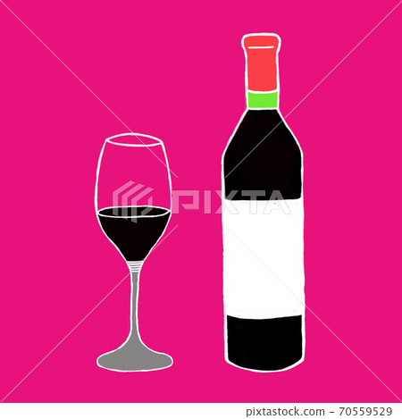 Wine and wine glasses - Stock Illustration [70559529] - PIXTA
