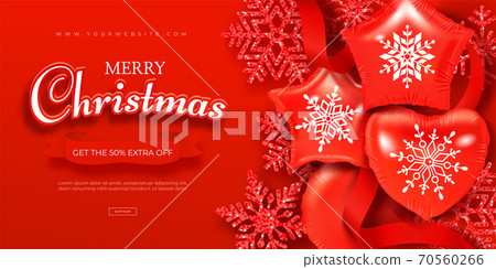 Realistic Christmas Sale Banner Template. Christmas Frame Realistic Christmas Sale Banner Template. Christmas Frame 70560266