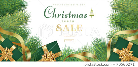 Realistic Christmas Sale Banner Template. Christmas Frame Realistic Christmas Sale Banner Template. Christmas Frame 70560271