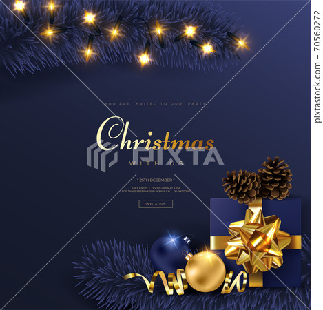 Realistic Christmas Sale Banner Template. Christmas Frame Realistic Christmas Sale Banner Template. Christmas Frame 70560272