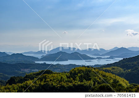 從福山市的山頂看松永灣的風景 70561415