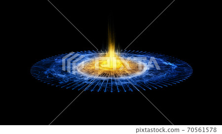 Glowing Stargate Event Horizon Portal. Time Travel, Outer Space, Singularity And Gravitational Waves Concept 70561578