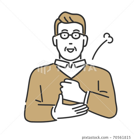 Illustration material of senior with bright expression 70561815