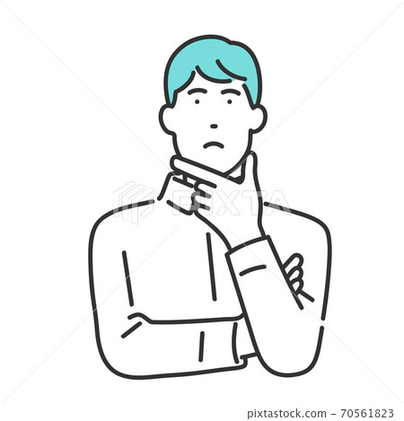 Image illustration material of a man thinking 70561823