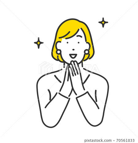 一個女人與一個明亮的表情插圖素材的圖像 一個女人與一個明亮的表情插圖素材的圖像 70561833