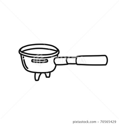 portafilter doodle icon, vector color line 70565429