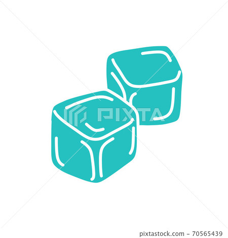 ice cubes doodle icon, vector color illustration ice cubes doodle icon, vector color illustration 70565439