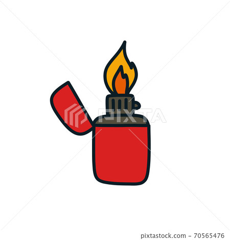 lighter doodle icon, vector color line lighter doodle icon, vector color line 70565476