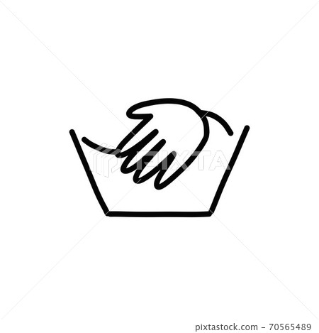 hand wash laundry doodle icon, vector line hand wash laundry doodle icon, vector line 70565489