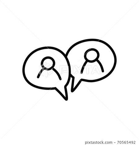 chat doodle icon, vector black line illustration chat doodle icon, vector black line illustration 70565492