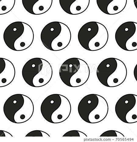 yin yang symbol seamless doodle pattern, vector yin yang symbol seamless doodle pattern, vector 70565494