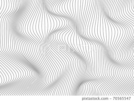 Abstract Black Wave Thin Curved Lines Pattern - Stock Illustration 