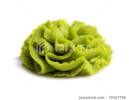Wasabi portion on white background. Wasabi portion on white background. 70567756