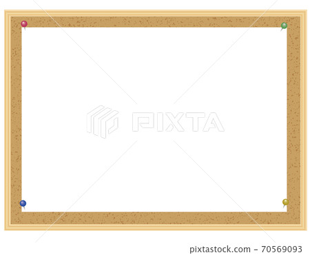 Corkboard memo paper copy paper pin text space copy space sideways 70569093