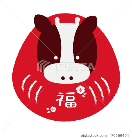 Cow Dharma New Year's card material 70569494