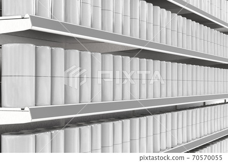 toilet paper packages on shelf 70570055