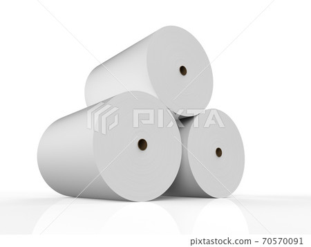 heap of white paper rolls heap of white paper rolls 70570091