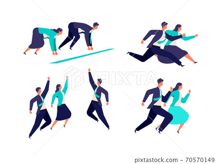 充滿活力的男性和女性商人的插圖 70570149