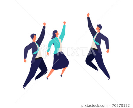 Illustration of a businessman grasping the result 70570152