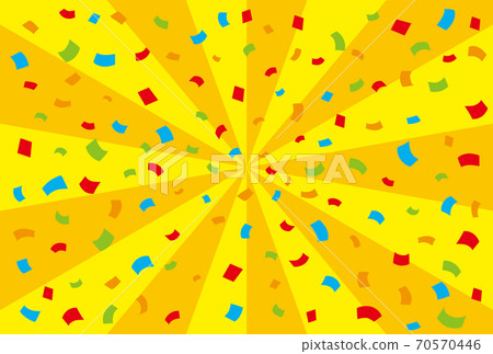 Yellow concentrated line background material with confetti 70570446