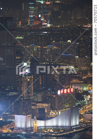 29 Sept 2007 Close up of the office building at night , hong kong 70570715