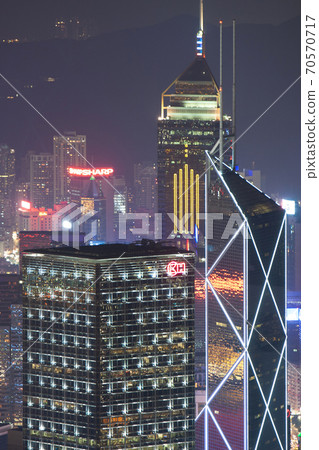 29 Sept 2007 Close up of the office building at night , hong kong 29 Sept 2007 Close up of the office building at night , hong kong 70570717