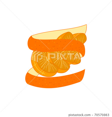 Orange With Peel illustration Design Slice Part 70570863
