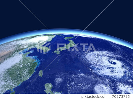 地球：日本附近的巨大颱風和多個颱風的卵-插圖素材[70573755] - PIXTA圖庫