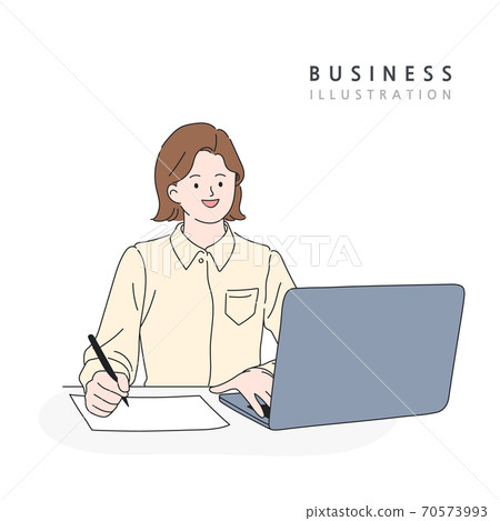 業務，線條插圖，運動，運動 70573993