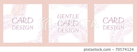 Set of square cards with a delicate pattern of... - Stock Illustration ...