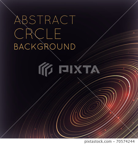 Abstract glowing background with concentric circles, glitter and space for text. Square postcard. Techno ring template 70574244