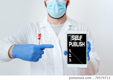 Writing note showing Self Publish. Business photo 70574711