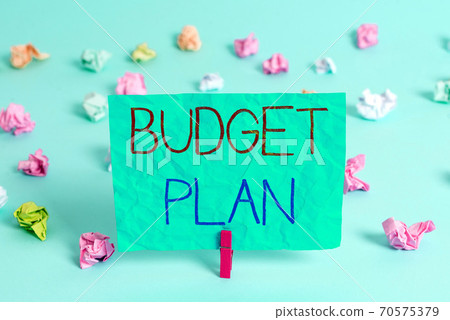 Handwriting text writing Budget Plan. Concept 70575379