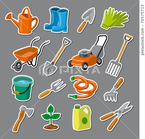 garden tools stickers - Stock Illustration [70575713] - PIXTA