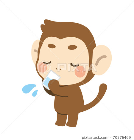 Monkey drinking water - Stock Illustration [70576469] - PIXTA