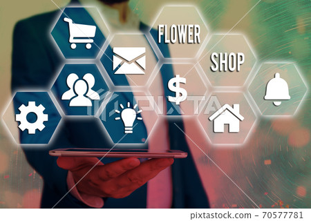 Word writing text Flower Shop. Business concept 70577781