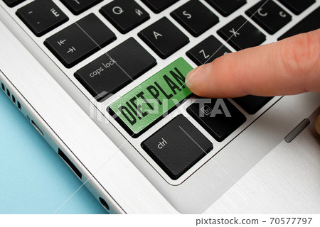 Text sign showing Diet Plan. Conceptual photo 70577797