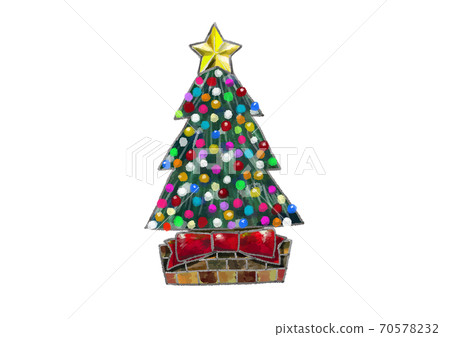 Christmas tree watercolor illustration Christmas tree watercolor illustration 70578232